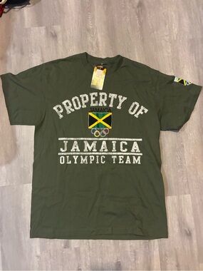 Jamaica Olympic Team Graphic T‑Shirt - Olive Green